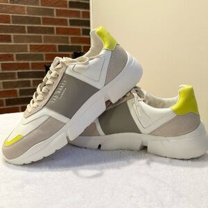 Ted Baker Cecyle Leather & Suede Trainers Sneaker NEW Women 10.5 lime gray white